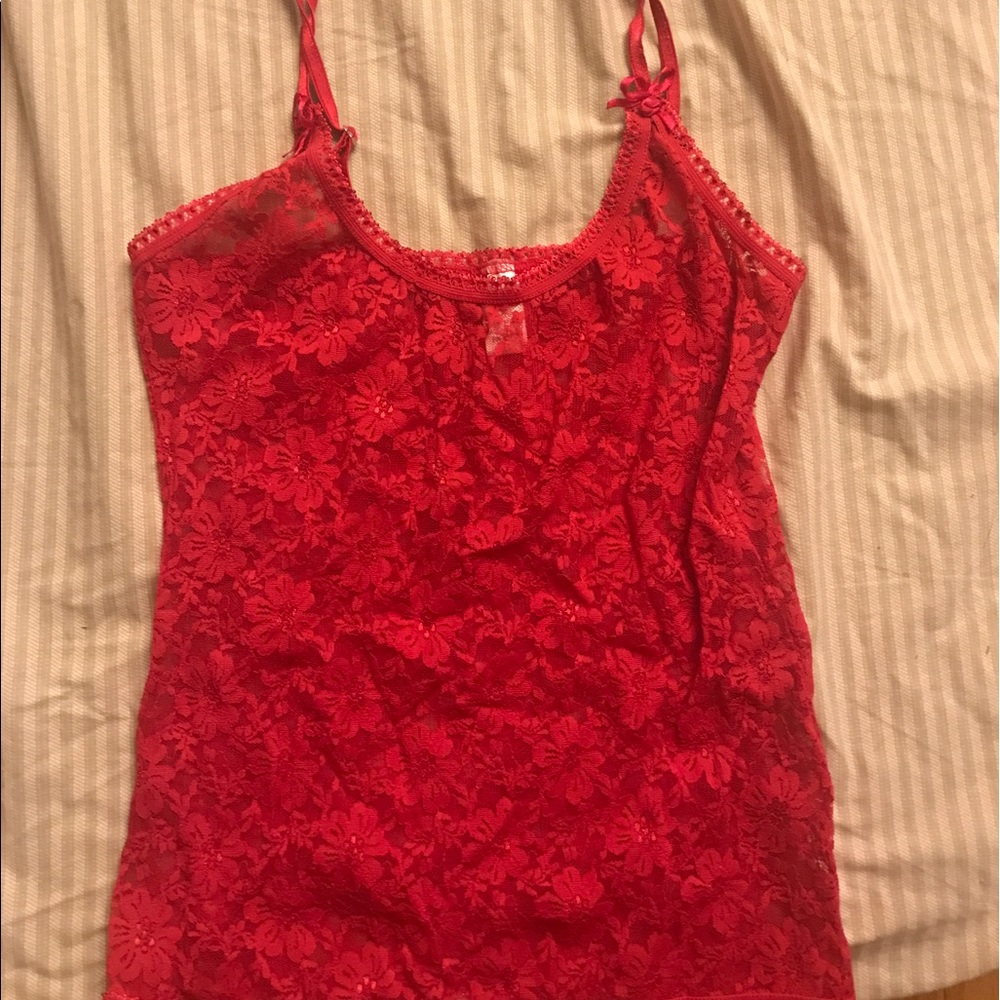 Red lingerie see through sexy